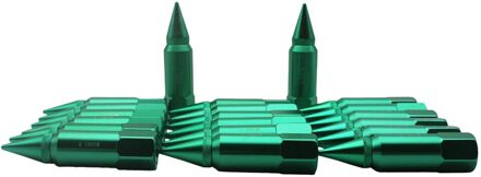 Groen 20 Pcs M14X1.5mm Wielmoeren Uitgebreide Tuner Aluminium Wielen Velgen Cap
