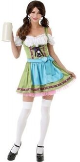 Groen bierfeest jurkje / dirndl kostuum voor dames - Oktoberfest kleding L