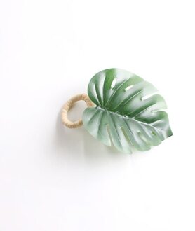 Groen Blad Servet Gesp Moderne Restaurant Doek Ring Westerse Voedsel Maaltijd Gesp Maaltijd Ring Doek Model Kamer Hotel Servet Deco F