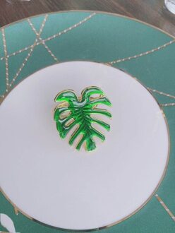 Groen Blad Servet Gesp Moderne Restaurant Doek Ring Westerse Voedsel Maaltijd Gesp Maaltijd Ring Doek Model Kamer Hotel Servet Deco