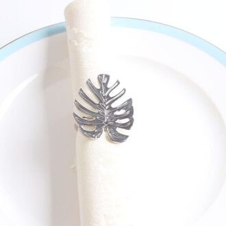 Groen Blad Servet Gesp Moderne Restaurant Doek Ring Westerse Voedsel Maaltijd Gesp Maaltijd Ring Doek Model Kamer Hotel Servet Deco
