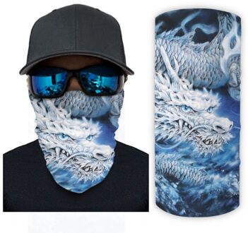 Groen Bos Bomen Landschap Print Bandana Gezichtsmasker Zon Sjaal Gezichtsmasker Wit Onesize QTY002510