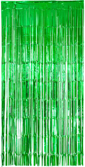 Groen folie decoratie gordijn 200 cm - Feestdeurgordijnen