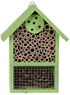 Groen insectenhotel huisje 20 cm - Insectenhotel