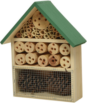 Groen insectenhotel huisje 29 cm - Insectenhotel