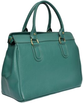 Groen Rundleer Tas - One Size