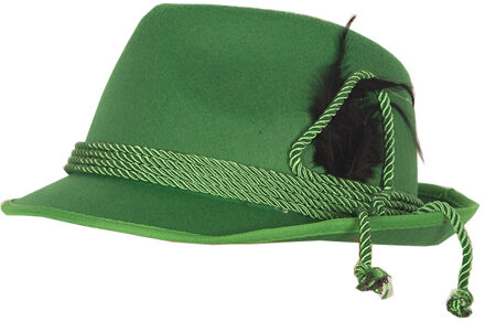 Groen Tiroler hoedje verkleedaccessoire voor volwassenen