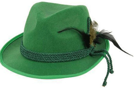 Groen Tiroler hoedje verkleedaccessoire voor volwassenen