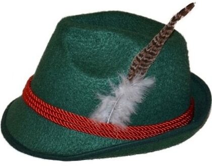 Groen Tiroler hoedje - volwassenen - Oktoberfest feesthoeden - Alpenhoedje/jagershoedje
