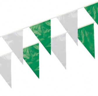 Groen / wit vlaggenlijnen 10 meter - Vlaggenlijnen Multikleur