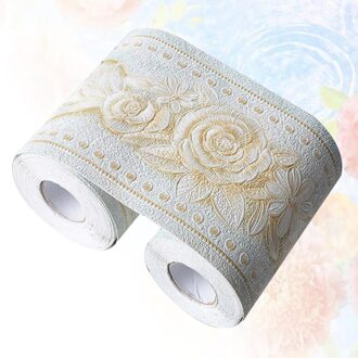 Groene Achtergrond Rose Afdrukken Behang Grens Sticker Mooie Taille Lijn Muur Sticker Waterdichte Zelfklevende Pvc Behang Bo