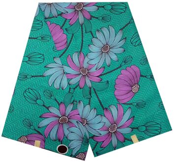 Groene Ankara Stof Afrikaanse Echte Wax Print Zachte Katoen 40X40 Tulle Wax Pagne Afrikaanse Dragen Voor Jurk Bruiloft 6 Yards