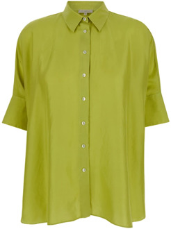 Groene Bassano korte mouwen overhemd Antonelli Firenze , Green , Dames - L,M,S,Xs