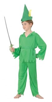 Groene bosjongen kostuum voor kinderen