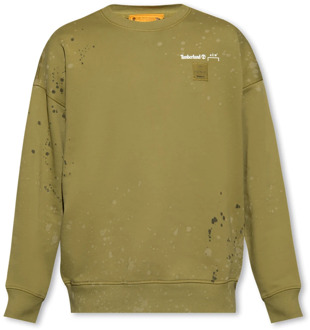 Groene Crewneck Sweatshirt met Verfspatten A-Cold-Wall , Green , Heren - Xl,L,M,S