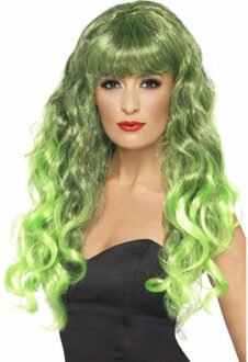 "Groene damespruik voor Saint Patrick's Day en Halloween - Verkleedpruik - One size"