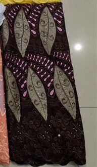 Groene George Afrikaanse Kant Stof Kralen 5yards Geborduurde Nigeriaanse Kant Stoffen Voor Bridal Party Dress bruin