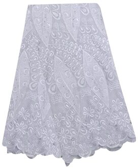Groene George Afrikaanse Kant Stof Kralen 5yards Geborduurde Nigeriaanse Kant Stoffen Voor Bridal Party Dress wit