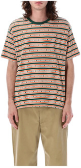 Groene Gestreepte Scottie Jacquard T-shirt Bode , Multicolor , Heren - Xl,L,M