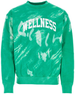 Groene katoenen sweatshirt, Moderne stijl Sporty & Rich , Green , Heren - Xl,L,M,Xs