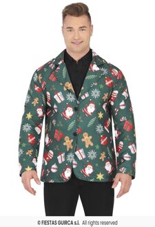 Groene Kerstmis Blazer Heren Kerstsymbolen