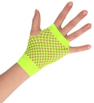 Groene korte visnet handschoenen voor volwassenen