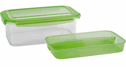 Groene Lunchbox Met Bestek Bakje 1,9 Liter - Broodtrommels