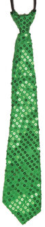 Groene pailletten stropdas 32 cm - Verkleedstropdassen