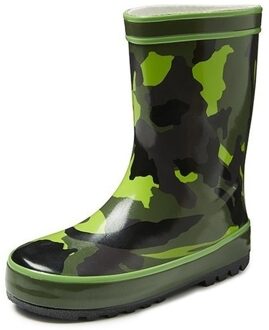 Groene peuter/kinder regenlaarzen met camouflage print