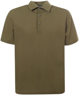 Groene Polo Shirt - Regular Fit Herno , Green , Heren - 2Xl,Xl,L,M,3Xl,4Xl
