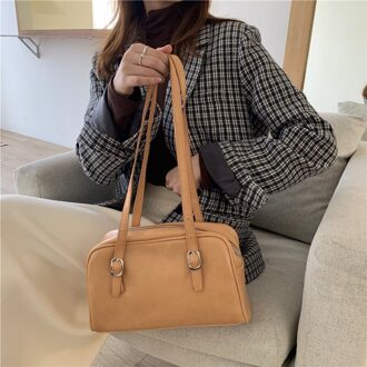 Groene Pu Lederen Schoudertas Voor Vrouwen Grote Capaciteit Dames Portemonnee Handtas Vintage Dames Kleine Dagelijkse Tote Onderarm Tassen khaki