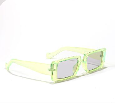 Groene Rechthoek Zonnebril Vrouwen 90 S Vintage Rechthoekige Frame Mode Brede Zonnebril Vrouwelijke