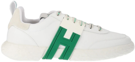 Groene Sneakers - Regular Fit - Geschikt voor Alle Temperaturen - 100% Leer Hogan , Green , Heren - 40 Eu,41 EU