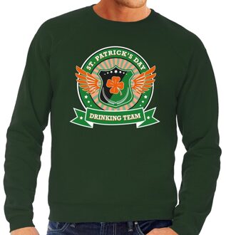 Groene St. Patricks day drinking team sweater heren L