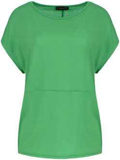 Groene stretch jersey top met boothals - maat EU 38 / UK 10
