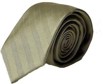 Groene stropdas met ingeweven strepen VC105