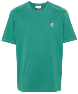 Groene T-shirts en Polos Maison Kitsuné , Green , Heren - Xl,L,M,S