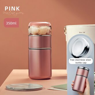 Groene Thermoskan Thermoskan Thee Water Scheiding Filter Geurende Thee Rvs Thermos Flessen Draagbare Thermosflessen pink350