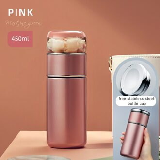 Groene Thermoskan Thermoskan Thee Water Scheiding Filter Geurende Thee Rvs Thermos Flessen Draagbare Thermosflessen pink450