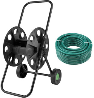 Groene tuinslang / waterslang 30 meter - incl. haspel - voor 50 meter