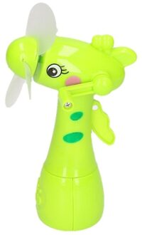 Groene waterspray ventilator giraffe 15 cm voor kinderen - Zomer ventilator met waterverstuiver voor extra verkoeling