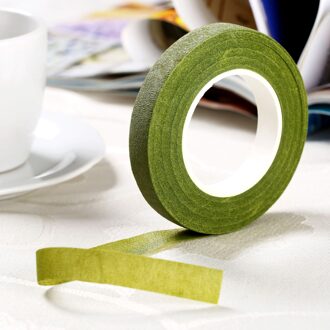Groene Zelfklevende Bloemist Stem Tape Draad Bloemen Werk Plastron Rose Bloemmeeldraad Diy Rimpel Papier Wrap Krans Kransen 12Mm