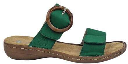 Groene Zomer Slipper met Gesp Rieker , Green , Dames - 40 Eu,38 EU