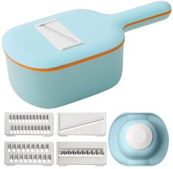 Groente Cutter Multifunctionele Slicer Fruit Aardappel Dunschiller Wortel Kaas Rasp Keuken Accessoires Chopper Slicer licht blauw