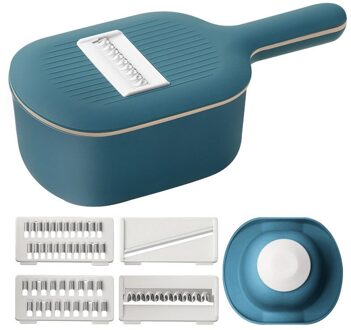 Groente Cutter Multifunctionele Slicer Fruit Aardappel Dunschiller Wortel Kaas Rasp Keuken Accessoires Chopper Slicer marine blauw