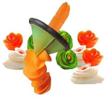 Groente-en Spiraal Trechter Roll Bloem Snijbloem Snijmachine Schaafmachine Gesneden Komkommer Radijs Roll Keukenmes Keuken Gadget
