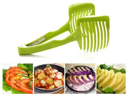Groenten Fruit Plastic Slicer Ronde Tomaat Aardappel Ui Plakjes Citroen Ei Snijden Houder Keuken Gadgets
