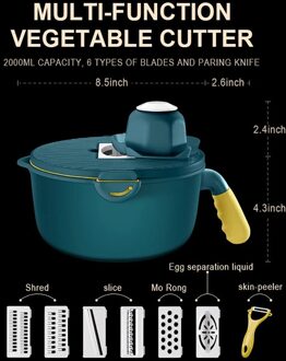 Groentesnijder Keuken Accessoires Mandoline Slicer Fruit Cutter Dunschiller Kaas Rasp Groentesnijder Keukenmachine blauw en geel