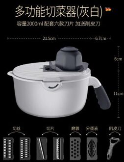 Groentesnijder Keuken Accessoires Mandoline Slicer Fruit Cutter Dunschiller Kaas Rasp Groentesnijder Keukenmachine grijs