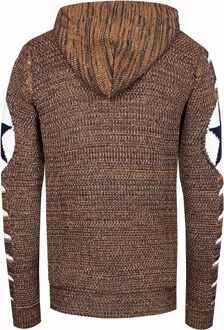 Grof gebreide hoodie Camel - 3XL